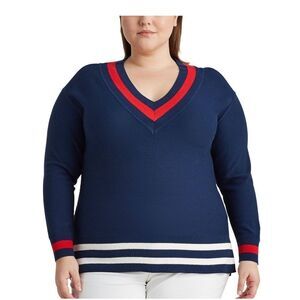 CHAPS V-Neck Americana Sweater *NEW*